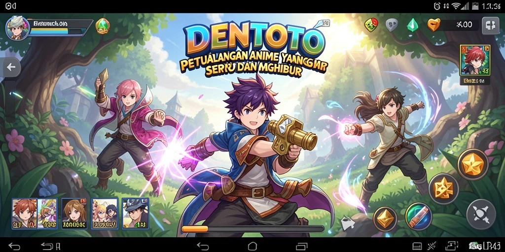 Gameplay DENTOTO menampilkan karakter Anime yang menawan.