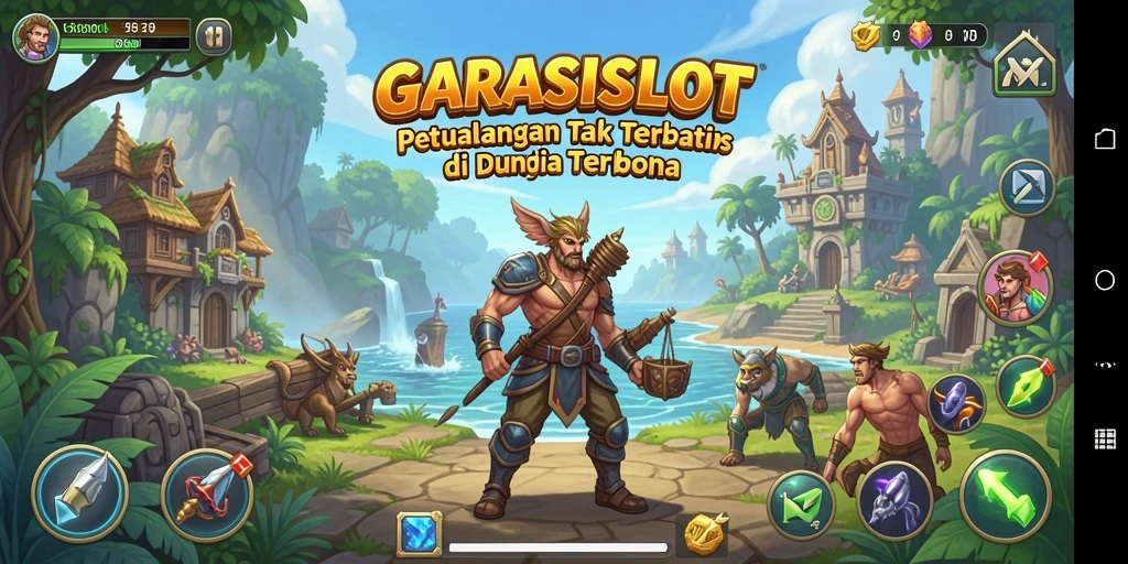Gameplay GARASISLOT menampilkan eksplorasi dunia terbuka yang luas dan interaktif.