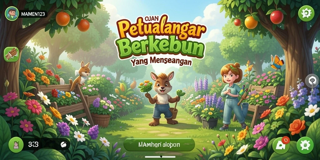 Tampilan gameplay seru di MAMEN123 yang penuh warna.