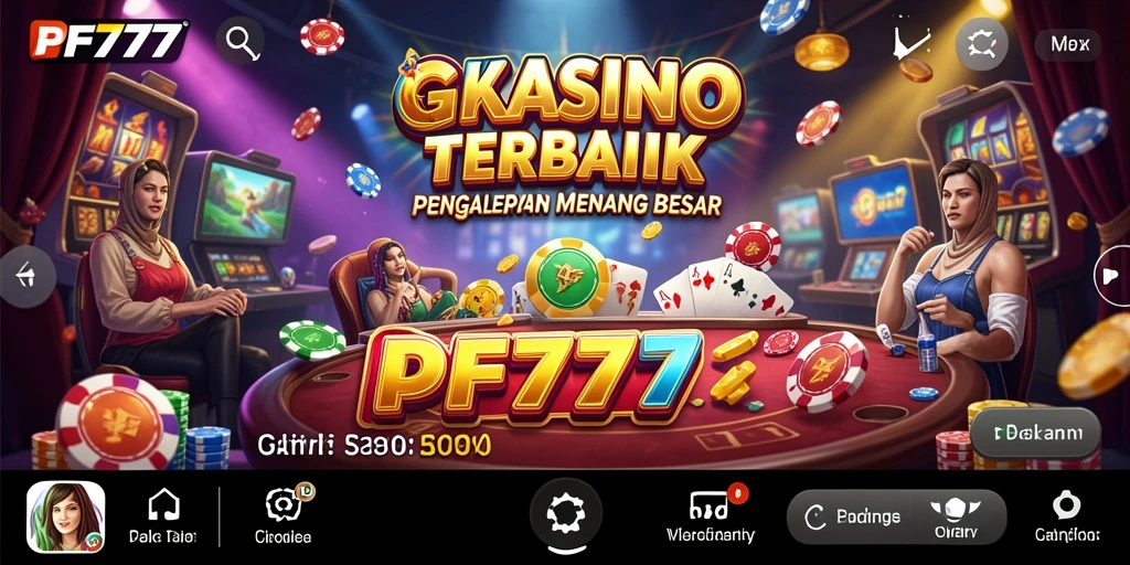 Screenshot utama PF777 menampilkan gameplay seru dalam permainan Kasino.