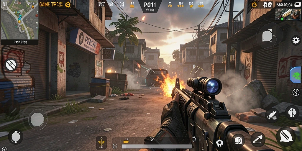 Tangkapan layar menunjukkan aksi mendebarkan dalam gameplay TPS.