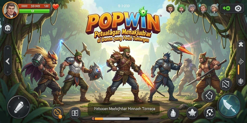 Tampilan gameplay menarik dari game petualangan POPWIN.