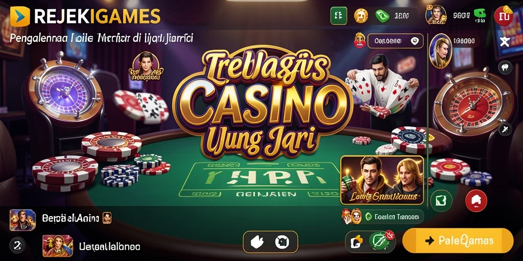 Screenshot gameplay Live Casino REJEKIGAMES yang menampilkan dealer dan meja permainan.